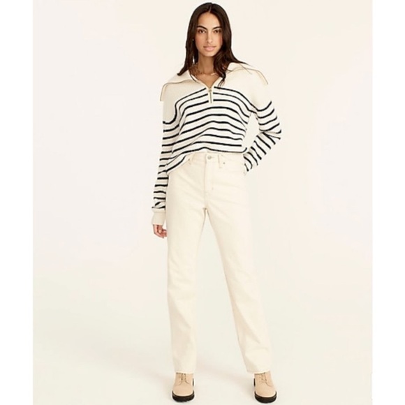 NWT J. Crew Slouchy Boyfriend Jean in Ecru - Picture 1 of 7